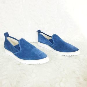 Karl Lagerfeld Paris Clement blue suede leather loafers size 6.5
